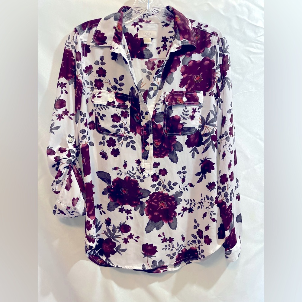 LOFT Floral Polyester Blouse